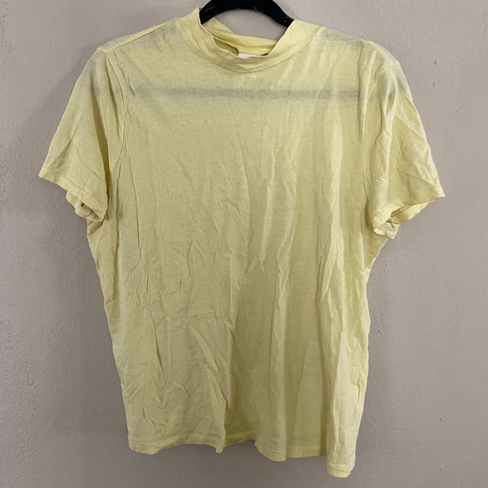 Yellow mock neck T-shirt